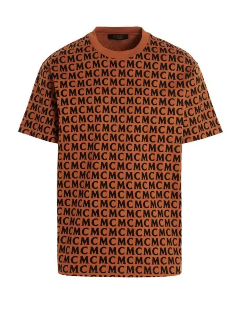 NEW MCM Men’s Cognac Organic Cotton Classic Logo-Print Short Sleeve T-Shirt M